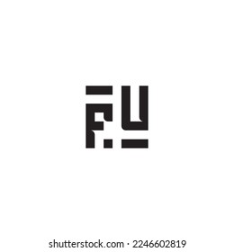 FU square concept retro logo in high quality professional design that will print well across any print media