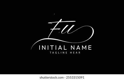  FU U F initial signature logo template vector