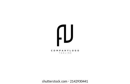 FU UF Abstract initial monogram letter alphabet logo design