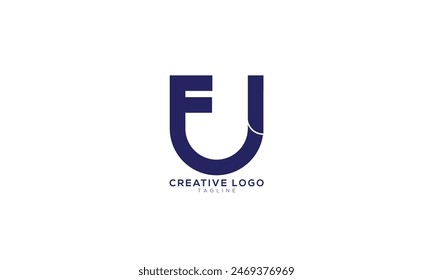 FU UF Abstractas inicial monograma letra alfabeto logo diseño