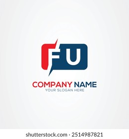 FU or UF Creative Modern Letters Logo Design Element