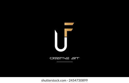 FU, UF, F, U abstract letters logo monogram