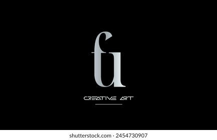 FU, UF, F, U abstract letters logo monogram