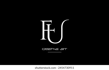 FU, UF, F, U abstract letters logo monogram