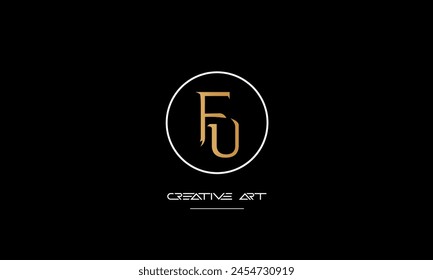 FU, UF, F, U abstract letters logo monogram