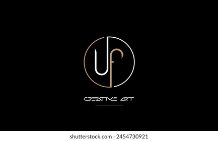 FU, UF, F, U abstract letters logo monogram