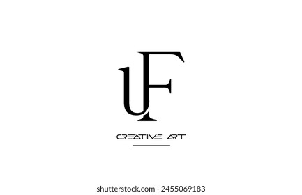 FU, UF, F, U abstract letters logo monogram