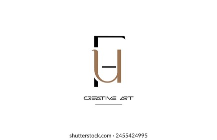 FU, UF, F, U abstract letters logo monogram