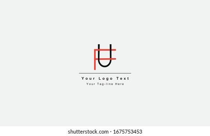 Logo de la carta FU o UF. Único atractivo creativo e innovador logotipo de carta inicial FU UF F U