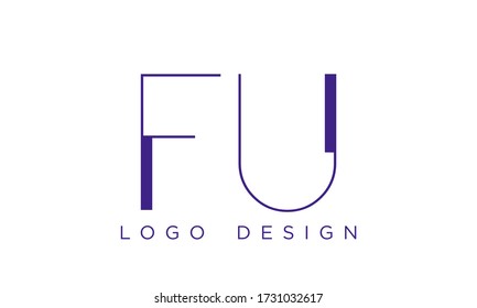 FU or UF letter logo. Unique attractive creative modern initial FU UF F U initial based letter icon logo
