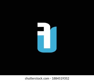 FU or UF logo, simple FU or UF logo icon design vector