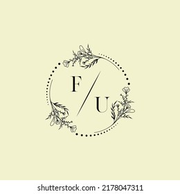 FU wedding initial logo letters in high quality professional design that will print well across any print media