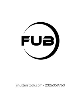 FUB letter logo design in illustration. Vector logo, calligraphy designs for logo, Poster, Invitation, etc.