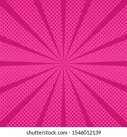 fuchsia color sunburst pop art background vector illustration design