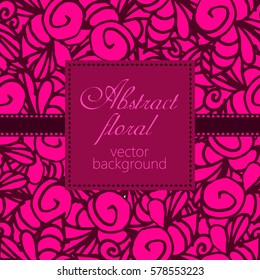 fuchsia floral texture vector seamless background in vintage style
