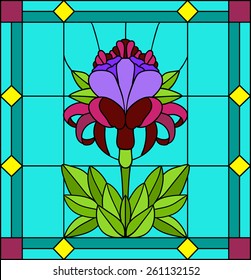 Fuchsia flower  / Stained glass window