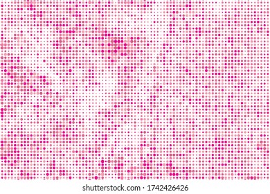 Fuchsia Graphic Dots Halftone.. Pink Dots Gradation. Coral Gradient Round. Salmon Grunge Point. Comic Print. Vector Brush. Flush Circle Element. Fuchsia Vintage Print.