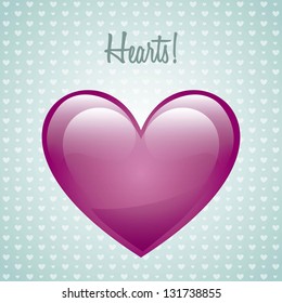 fuchsia heart over blue background. vector illustration