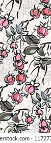 fuchsia ink vector design japanese style