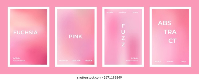 Conjunto de fondo abstracto de gradiente rosa fucsia. Cartel de patrón borroso desnudo. Diseño moderno para el arte de la pared, volantes, folletos, cubiertas y Anuncios de Web.