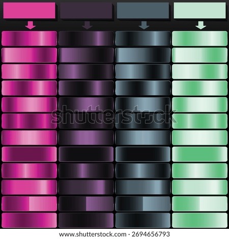 Fuchsia Plum Charcoal and Mint Green Metallic Gradient Collection.