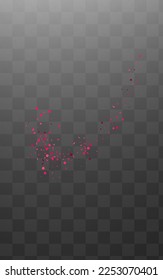 Fuchsia Sparkle Effect Vector Transparent Background. Bright Dot Design. Pink Splash Shiny Card. Round Festive Wallpaper.