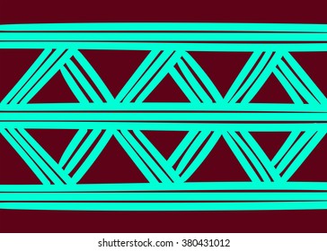 Fuchsia and turquoise vector texture. Tribal textile background. Geometric fabric texture with traditional elements