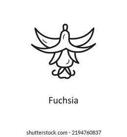 Fuchsia vector Outline Icon Design illustration. Nature Symbol on White background EPS 10 File