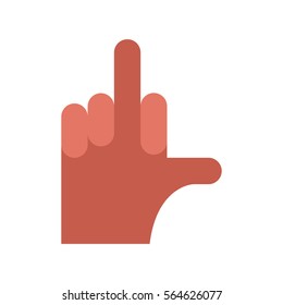 Fuck Hand. Aggression symbol. Middle finger up.