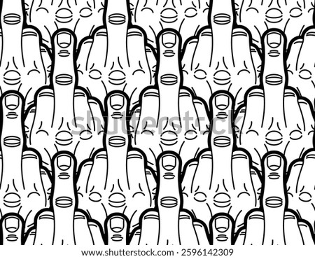 Fuck pattern seamless. Middle finger gesture background.