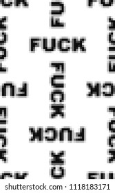 Fuck pixel art seamless pattern. Vector illustration