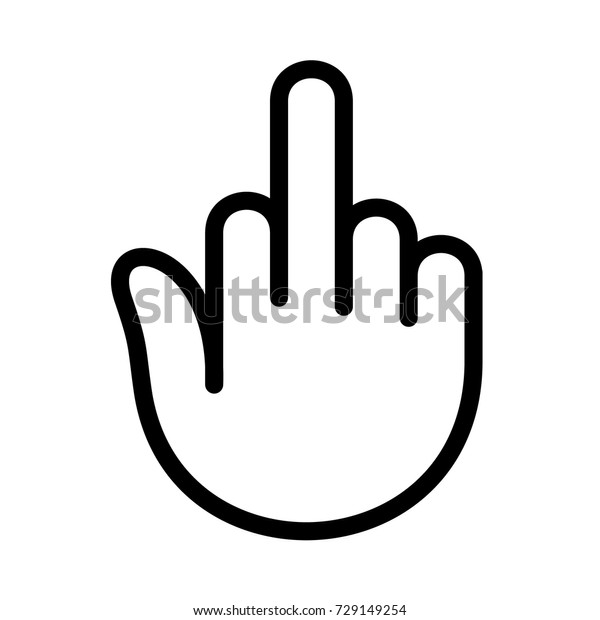 ファックして手の指のロゴアイコン 印刷やウェブデザイン用の手描きの指ベクターイラスト のベクター画像素材 ロイヤリティフリー
