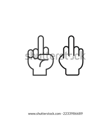 Fuck you hand finger. Vector icon template