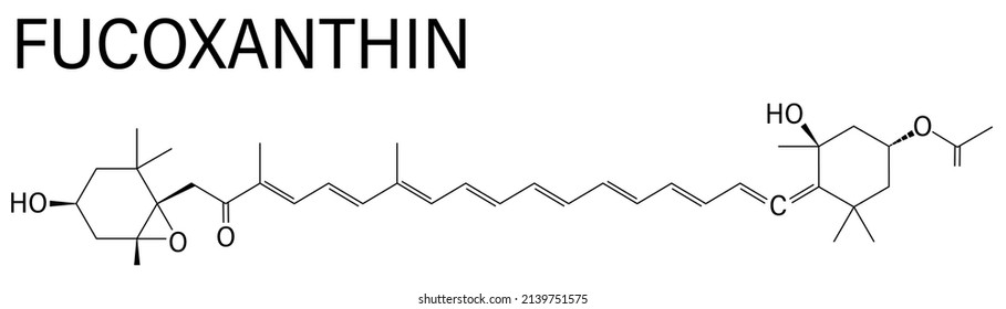 Fucoxanthin Brown Algae Pigment Molecule. Ingredient Of Some Dietary Supplements. Skeletal Formula.