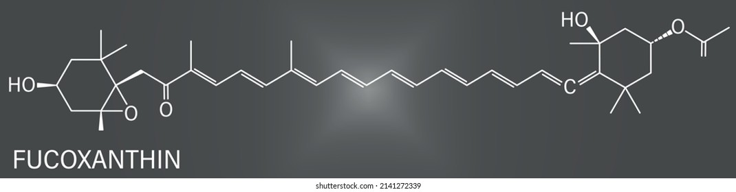 Fucoxanthin Brown Algae Pigment Molecule. Ingredient Of Some Dietary Supplements. Skeletal Formula.