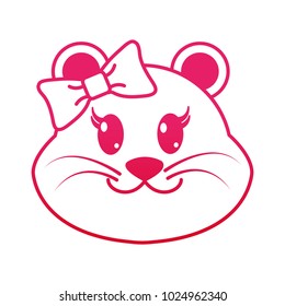 fucsia line female lion head cute animal