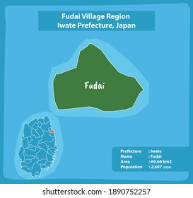 Fudai City or Village Region Iwate Prefecture Map Japan