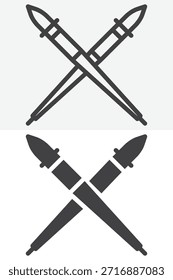 Icono de pincel de caligrafía fundido en línea y contorno con estilo sólido. Icono de Vector de trazo editable, signo de arte japonés y símbolo.