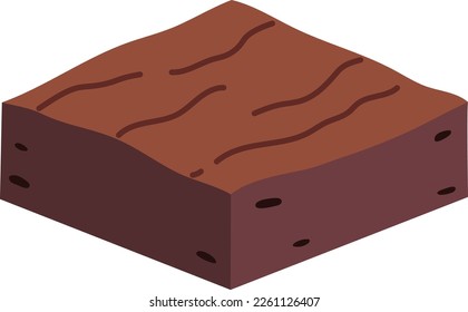 Fudge Brownie Dessert Icon Element illustration Flat style