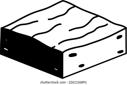 Fudge Brownie Dessert Icon Element illustration Semi-Solid Transparent style