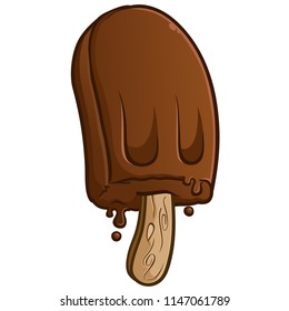 Fudge Popsicle Cartoon Illustration