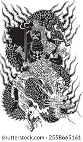 Fudou Myoo reflects the headmaster’s unique style, symbolizing inner strength, protection, and determination. Vivid imagery conveys the power and resilience of this iconic figure.