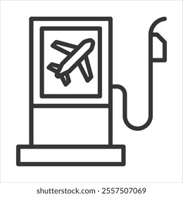 Fuel Airport Outline Icon Vector Illustration