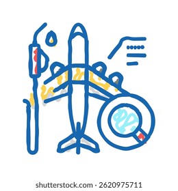 fuel analysis aircraft doodle icon sketch vector. fuel analysis aircraft sign. isolated symbol illustration
