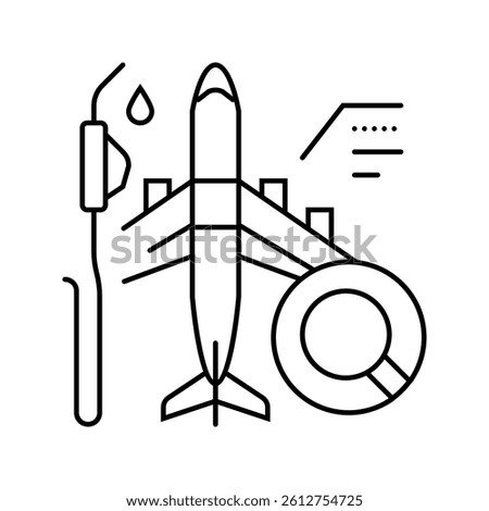 fuel analysis aircraft line icon vector. fuel analysis aircraft sign. isolated contour symbol black illustration