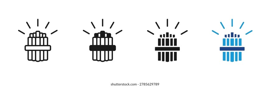 Fuel Assembly icon set multiple style collection