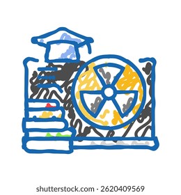 montagem de combustível nuclear energia doodle ícone esboço vetor. montagem de combustível energia nuclear sinal. símbolo isolado ilustração