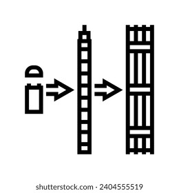 fuel assembly nuclear energy line icon vector. fuel assembly nuclear energy sign. isolated contour symbol black illustration