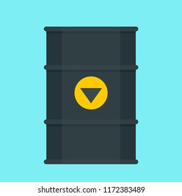 The fuel barrel. Flat design vector icon.