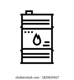 fuel barrel line icon vector. fuel barrel sign. isolated contour symbol black illustration
